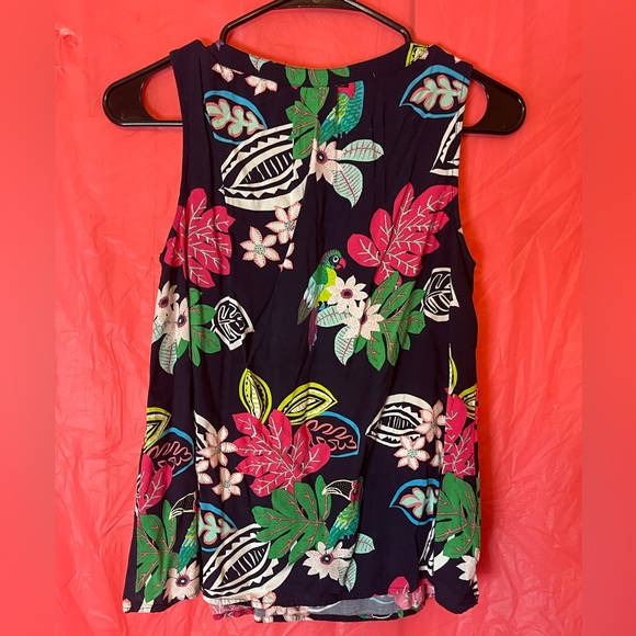 women’s xs flower & bird printed blouse - Picture 4 of 4